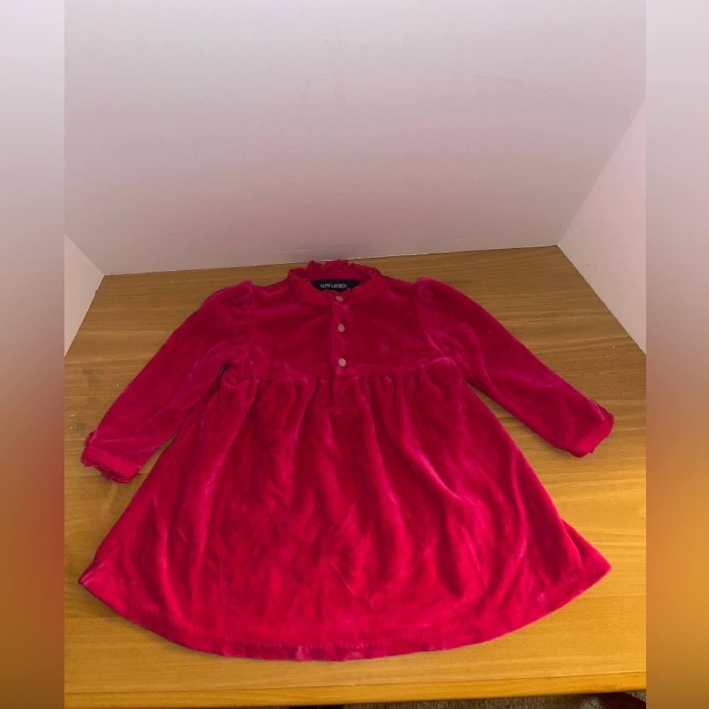 Ralph Lauren Bright Pink Quarter Button Up Sweater Infant Size 9M